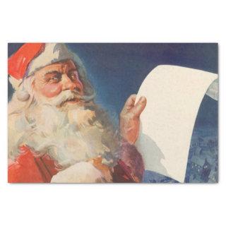 Vintage Christmas, Santa Claus Naughty Nice List Tissue Paper