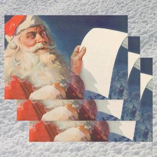 Vintage Christmas, Santa Claus Naughty Nice List  Sheets