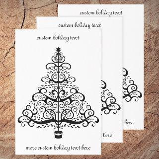 Vintage Christmas Tree Decorative Victorian Scroll  Sheets