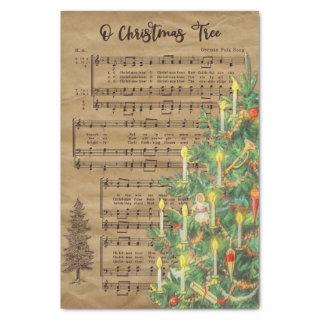Vintage Christmas Tree Music  Tissue Paper