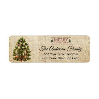Vintage Christmas Tree Return Address Label