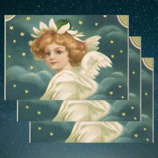 Vintage Christmas, Victorian Angel with Gold Stars  Sheets