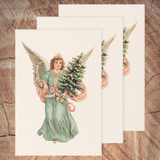 Vintage Christmas, Victorian Angel with Tree   Sheets