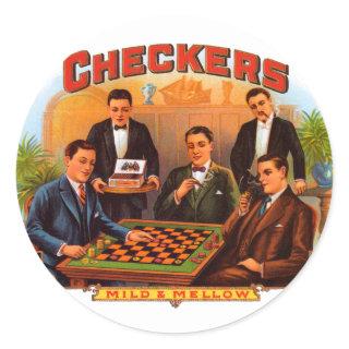 Vintage Cigar Label Art, Checkers Mild and Mellow
