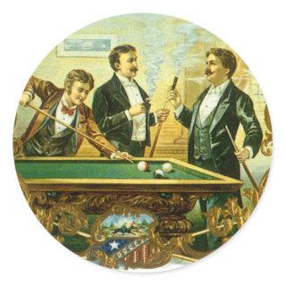 Vintage Cigar Label Art, Club Friends Billiards