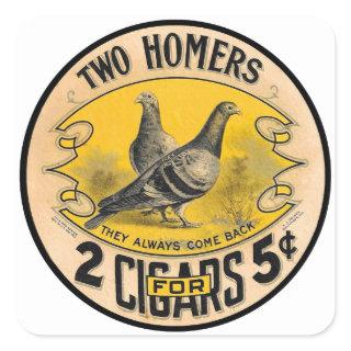 Vintage Cigars Two Homers for 5 Cents Label