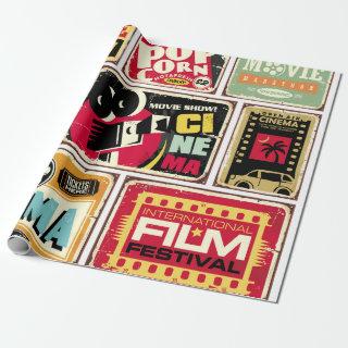 Vintage cinema tin signs collection. Movie industr