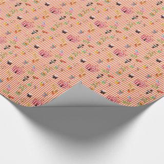 Vintage Circus Show on orange and white striped