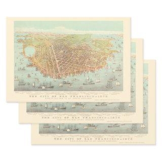 Vintage City of San Francisco Restored Map, 1878  Sheets