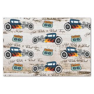 Vintage Classic Hot Rod Car Hot Rods & Road Trips Tissue Paper