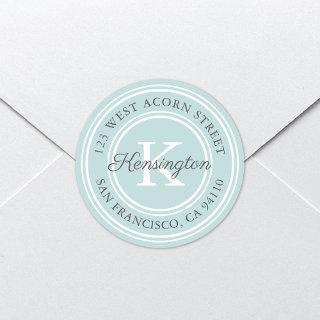 Vintage Classic Monogram | Round Address Label