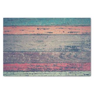 Vintage Colorful Painted Distressed Wood Grain Tissue Paper