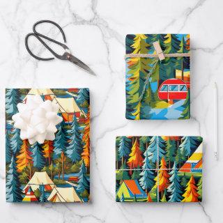 Vintage Colors Camping Themed   Sheets