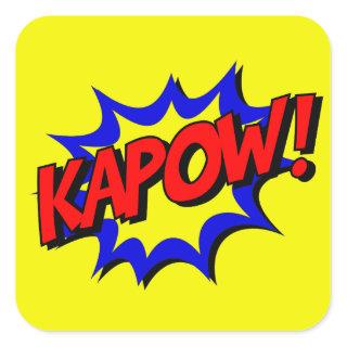 Vintage Comic Book Kapow Onomatopoeia Square Sticker