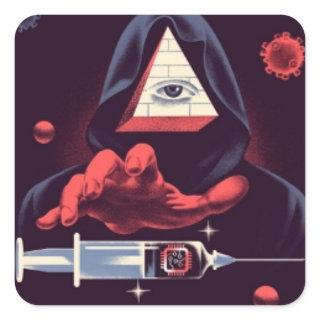 Vintage Conspiracy Pyramid Vaccine Square Sticker