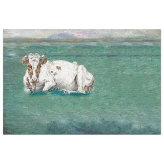 Vintage Cow in Pasture Decoupage Tissue Paper