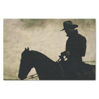 Vintage Cowboy Silohuette with Stormy Background  Tissue Paper