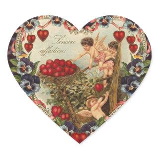 Vintage Cupid Heart Stickers