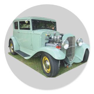 Vintage Customized Car Classic Round Sticker