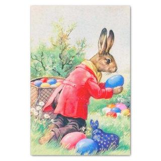 Vintage Cute Bunny and Colorful Easter Eggs Tissue Paper