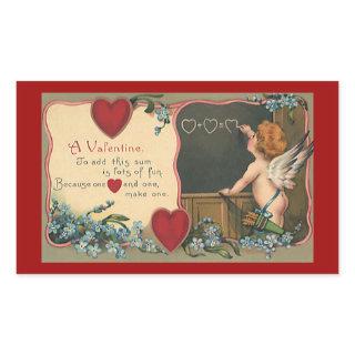 Vintage Cute Valentine's Day, Cherub Teacher Rectangular Sticker
