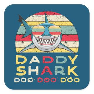 Vintage Daddy Shark "Doo Doo Doo" Square Sticker