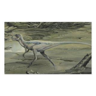 Vintage Dinosaurs, a Cretaceous Hypsilophodon Rectangular Sticker