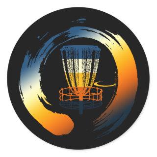 Vintage Disc Golf Frolf Flying Classic Round Sticker