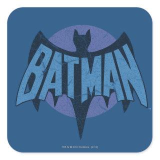 Vintage Distressed Bat Symbol Square Sticker