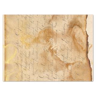 Vintage Distressed Letter with Cursive Decoupage Tissue Paper