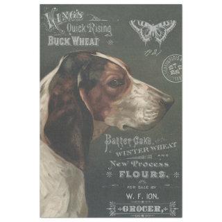 Vintage Dog with Ephemera Decoupage Tissue Paper