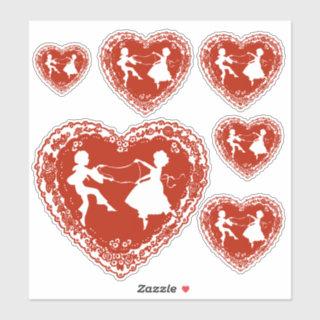 Vintage Doily Heart Silhouette, Assorted Sizes Sticker