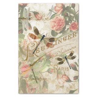 Vintage Dragonfly Ephemera Decoupage Tissue Paper