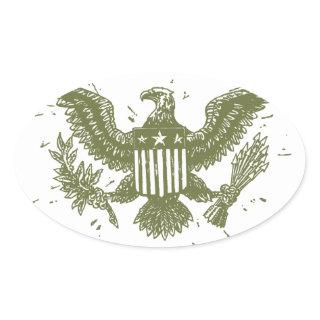Vintage Eagle Oval Sticker
