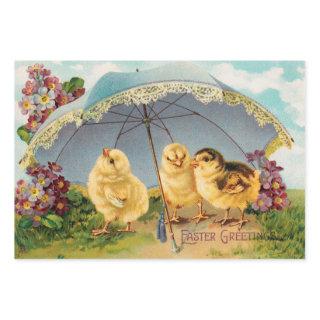Vintage Easter Cute Chicks under a Parasol  Sheets