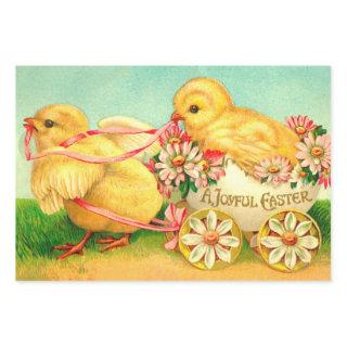 Vintage Easter Egg Chick Carriage Floral Flowers  Sheets