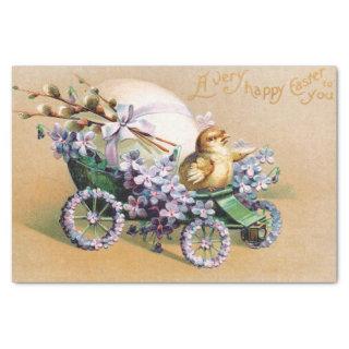Vintage Easter Egg Chick Floral Flowers Tissue Paper