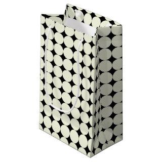 Vintage Elegant Black White Geometric Dots Pattern Small Gift Bag