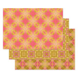 Vintage Elegant Chic Baroque Pink and Yellow Gold  Sheets
