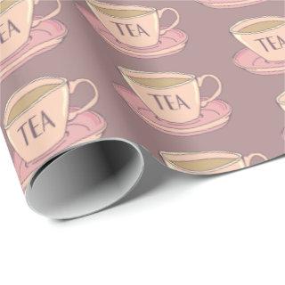 Vintage English Pink Tea Cups Patterned