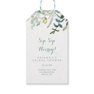 Vintage Eucalyptus Sip Sip Hooray Bridal Shower Gift Tags