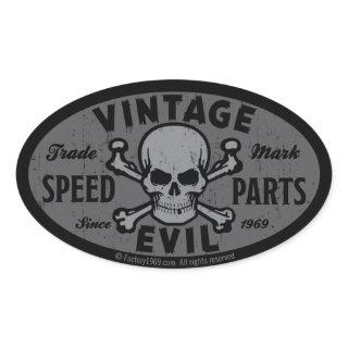 Vintage Evil 007B Oval Sticker