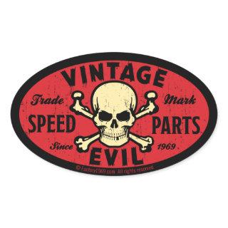 Vintage Evil 007C Oval Sticker