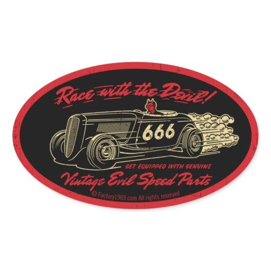 Vintage Evil 013A Oval Sticker