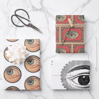 Vintage Eye Advertisement Gift Wrapping Set   Sheets