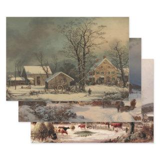 Vintage Farms Winter Decoupage Heavy Weight 3-Set  Sheets