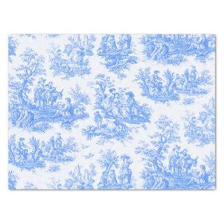Vintage floral blue turquoise toile jouy tissue paper