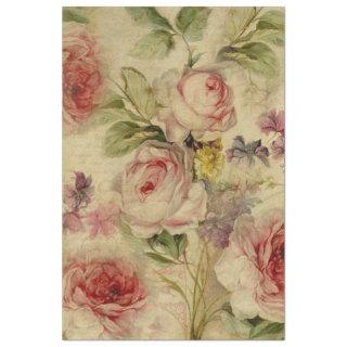 Vintage Floral Bouquet Script Ephemera Decoupage Tissue Paper
