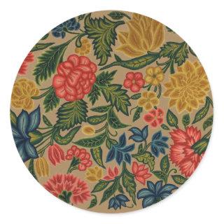 Vintage Floral Designer Garden Artwork Classic Round Sticker