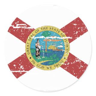 Vintage FLORIDA Flag Classic Round Sticker
